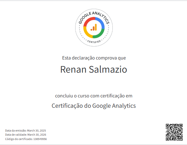 certicado Google